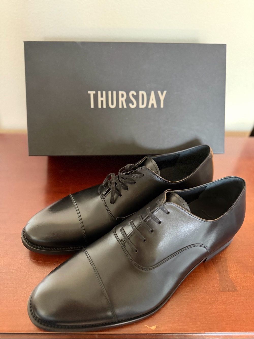 Thursday Boot Company Black Cap-Toe Oxford